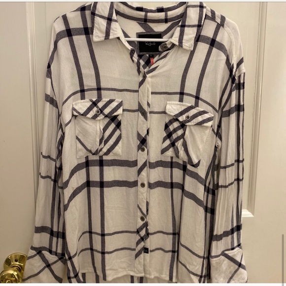 Rails x Free People white and navy flannel - Picture 3 of 3